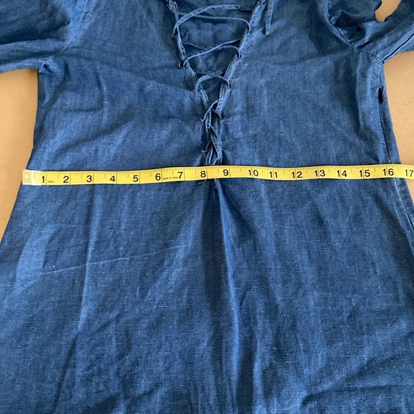 Zara Navy Denim Top. Small - Picture 10 of 12